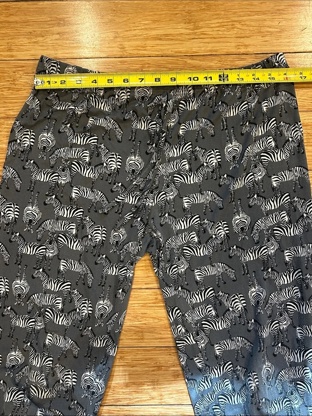 Women's Grey Zebra Print Short Sleeve Pajama Top with Pink Trim